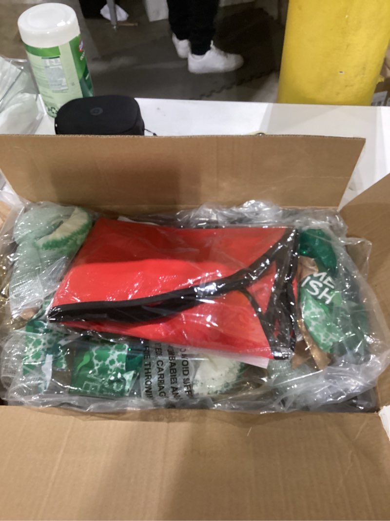 Condition photo showing Good Condition for 25 Inch Large St Patricks Day Decorations Wreath, Handmade Artificial Shamrock Wreath for Front Door with LED Lights, Kiss Me Im Irish for Wall Decor Window, Saint Paddys Day Decorations