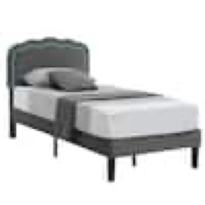 Upholstered Bed Gray Metal Frame Twin Platform Bed with Adjustable Charging Station Headboard and LED Lights Bed Frame