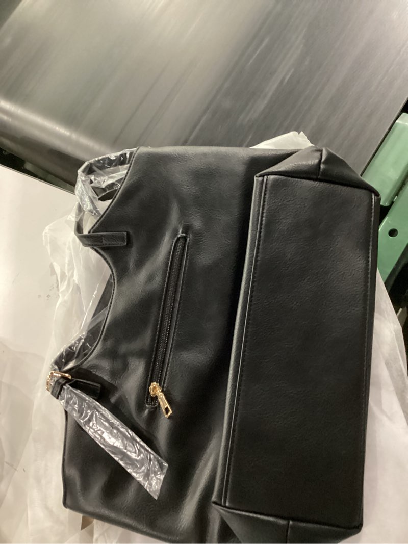 Condition photo showing As Is for sendefn large work tote bag for women shoulder bag large top handle handbag with two main compartments hobo bag with zipper a-black