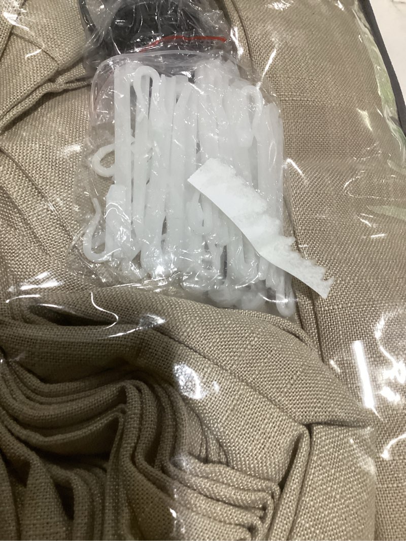 Taupe Burlywood Pinch Pleated Linen Curtains 96 Inches Long for Living Room Bedroom 2 Panels Light F