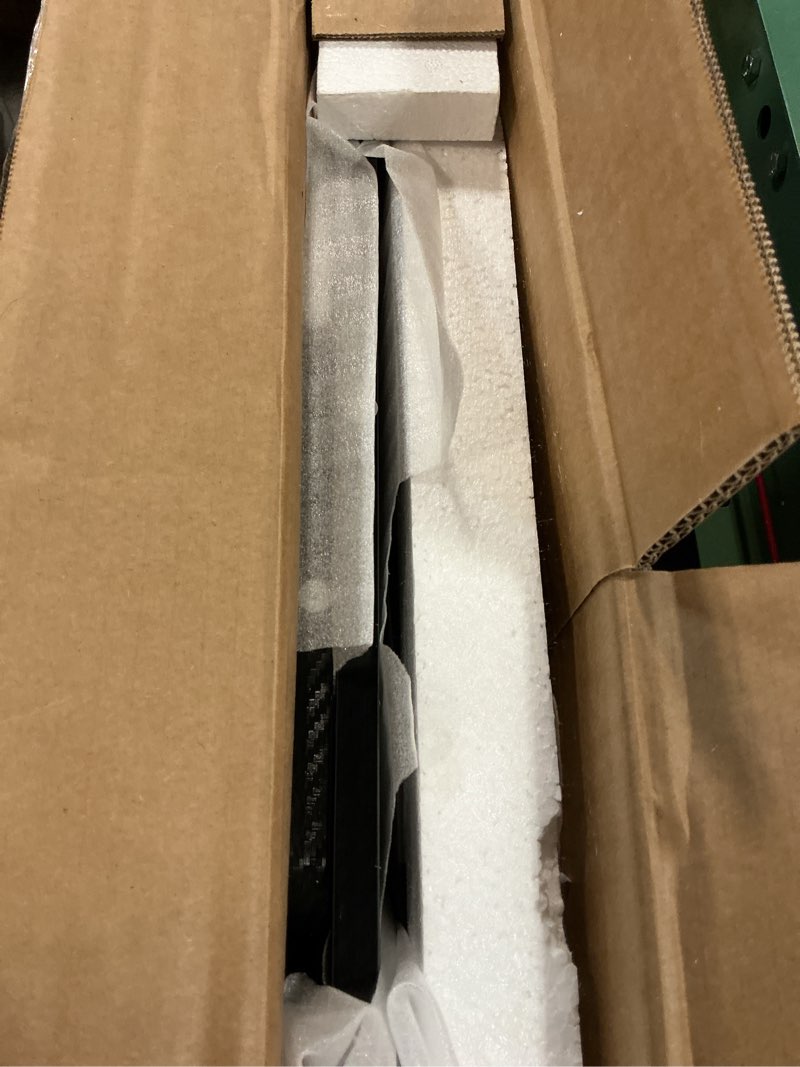 Condition photo showing As Is for MOTPK 32 Inch Small Gaming Desk with LED Lights, Computer Desk Gaming Table with Monitor Shelf, Gamer Desk with Carbon Fiber Texture, Kids Boys Desk Gift for Men 32 Inch Black