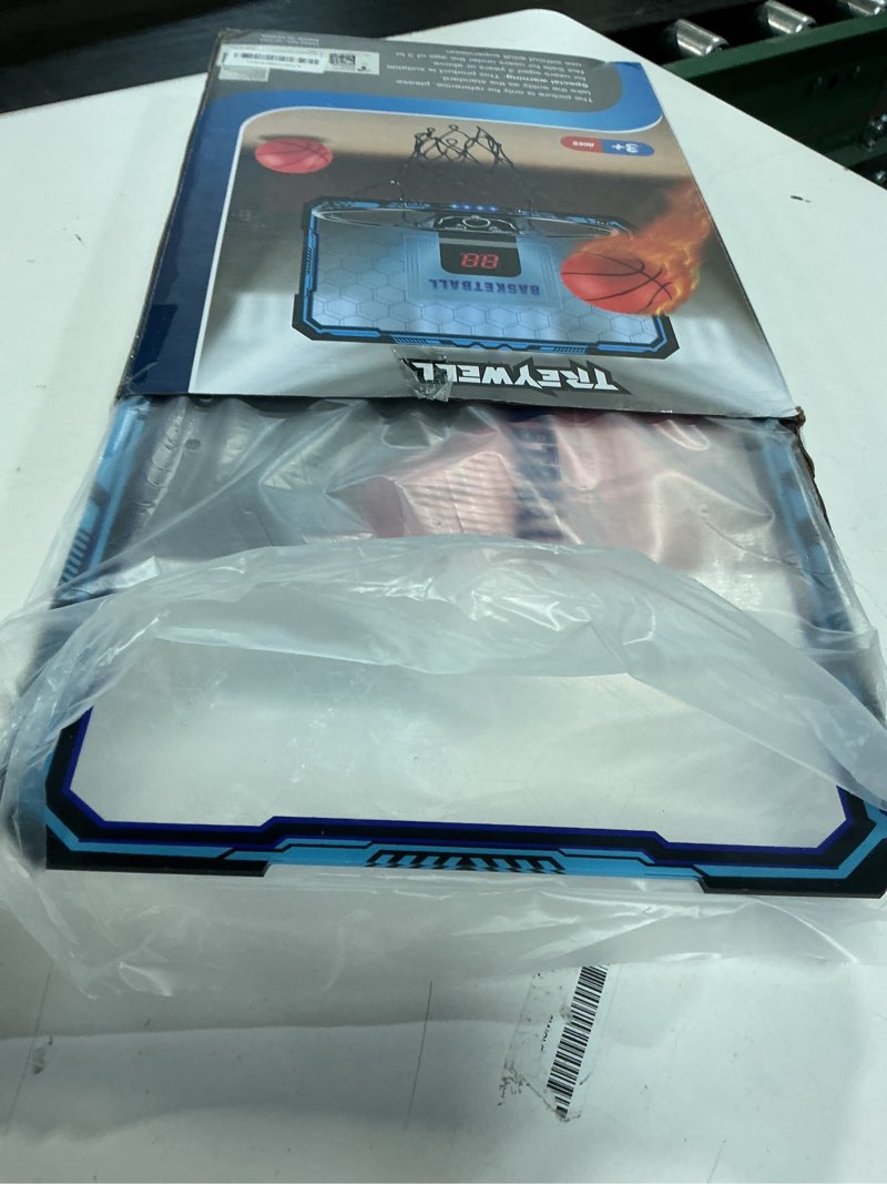 Condition photo showing Good Condition for indoor basketball hoop boys gifts for teens door room basketball hoop mini hoop with scoreboard, 3 balls and batteries basketball toys for 8 9 10 11 12 cool led basketball hoop & scoreboard