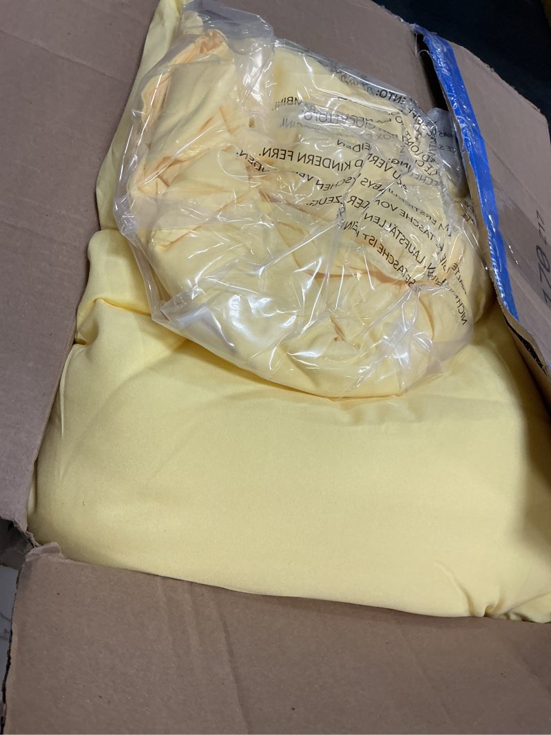 Condition photo showing Good Condition for unikome king size comforter set yellow - ultra soft boho pintuck down alternative bedding set for all seasons, 3 pieces lightweight warm pinch pleat bed set with comforter, 2 pillowcases 02 yellow king(104"x92")