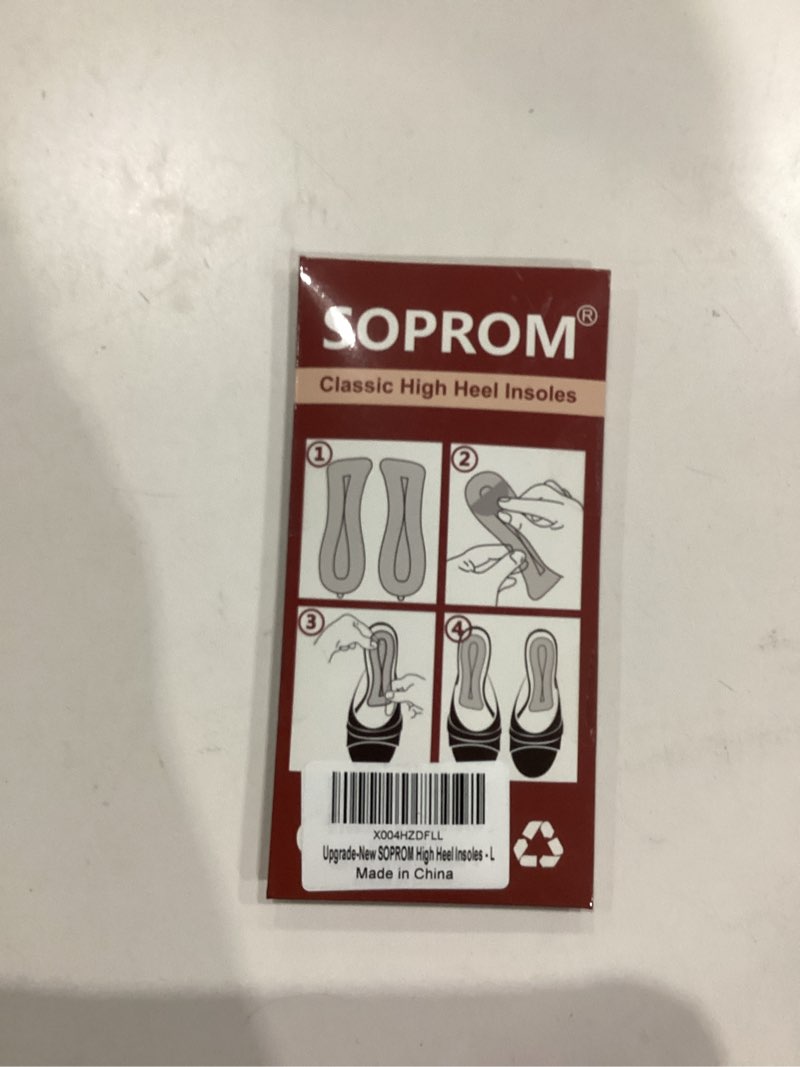 Condition photo showing New/Like New for SOPROM Weight Shifting Insoles for High Heels, Gel Inserts Comfort Pads for Women Foot Pain Relief(Size: Large for US 10-11.5 Women Shoes, Color: Transparent Blue)