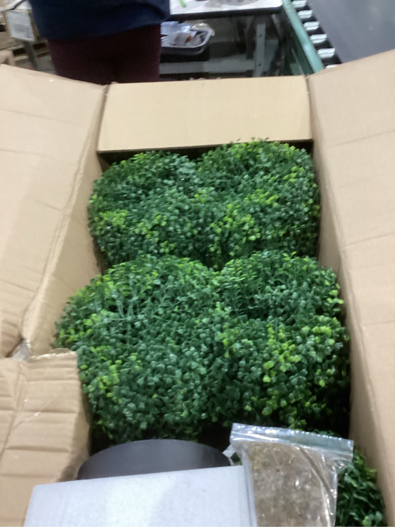 Condition photo showing Good Condition for momoplant (2 pack artificial topiary ball tree -triple ball boxwood- 37inchs triple ball boxwood indoor/outdoor topiaries trees - artificial outdoor plants cypress plant 38inch