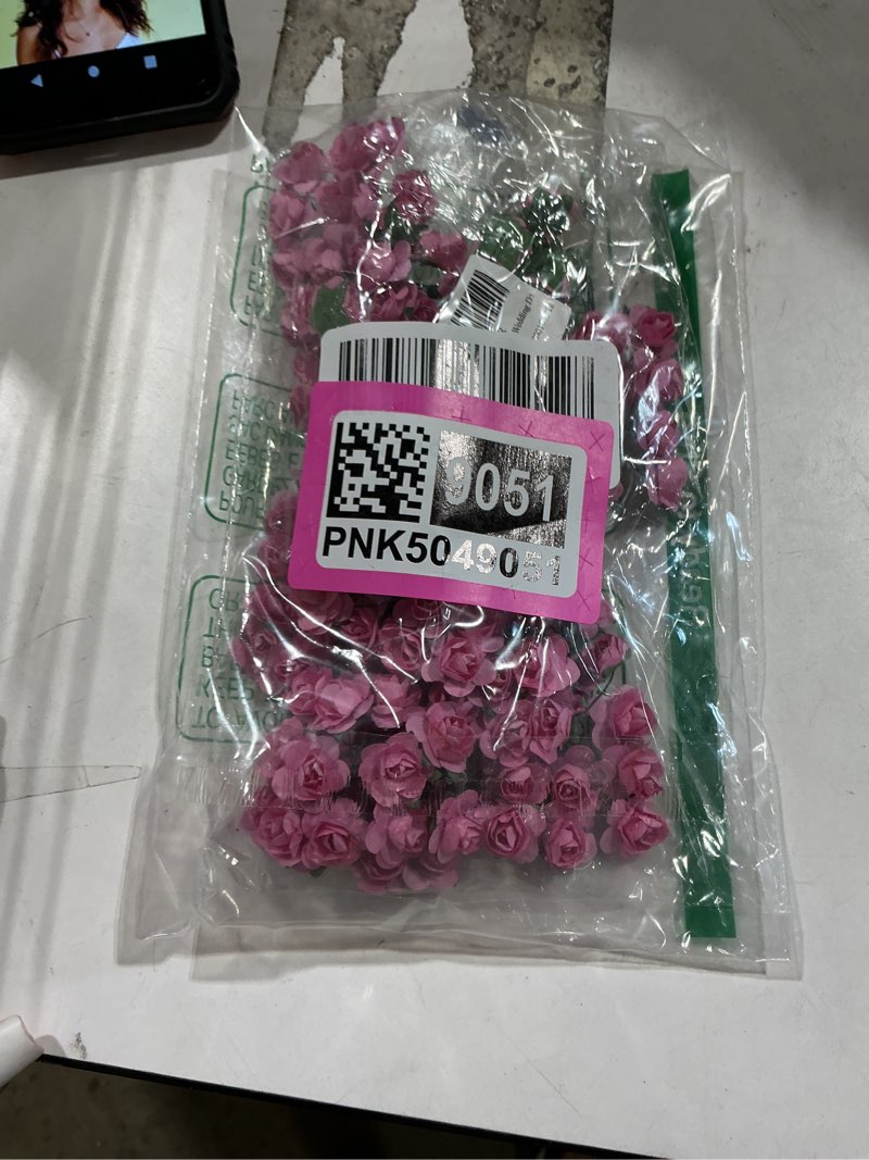 Condition photo showing New/Like New for similiarnproduct  not 120 piecesccinee 120 pcs mini paper flowers,mulberry paper 1/2\" artificial rose flower with stem for diy crafts projects scrapbooking wedding decorations (pink)