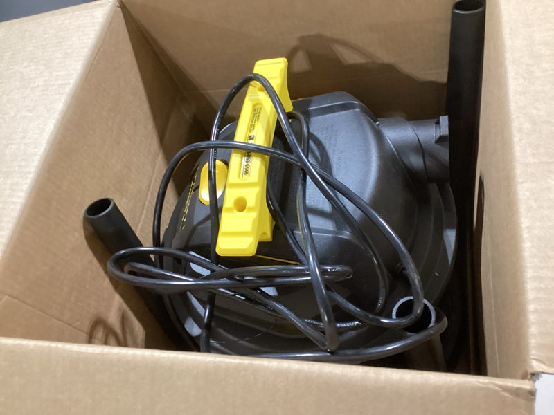 Condition photo showing Good Condition for stanley wet/dry vacuum sl18115, stainless steel tank, 5 gallon 4hp shop vacuum, portable style ideal for home/shop/jobsite dust collection job with vacuum attachments, silver+yellow 5 gallon, 4.0 hp, 50" sealed pressure