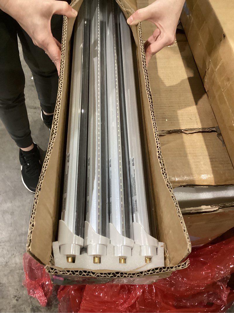 Condition photo showing Good Condition for 8 foot led lights, t8 96" 45watt fa8 single pin led shop lights 5850lm, ballast bypass, 6000k, f96 8ft led bulbs fluorescent replacement,workshop, warehouse, clear cover(12 pack)