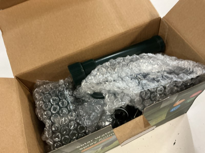 Condition photo showing New/Like New for outdoor repellent for yard motion activated with solar panel water spray garden sprinkler irrigation system
