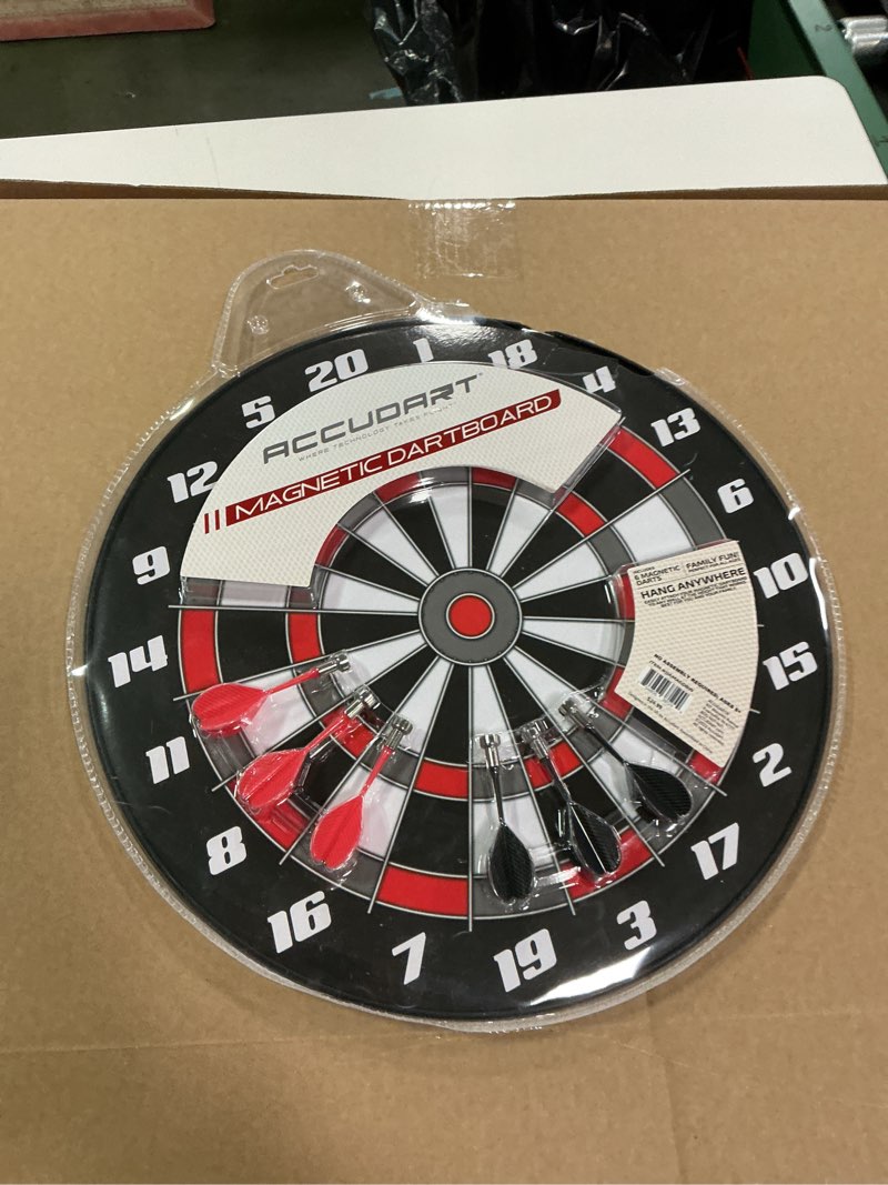 Condition photo showing New/Like New for Accudart Magnetic Dartboard Set - Safe 16" Magnetic Dartboard for All Ages - No Sharp Points or Dangerous Pieces - Hang Anywhere - Save Your Walls
