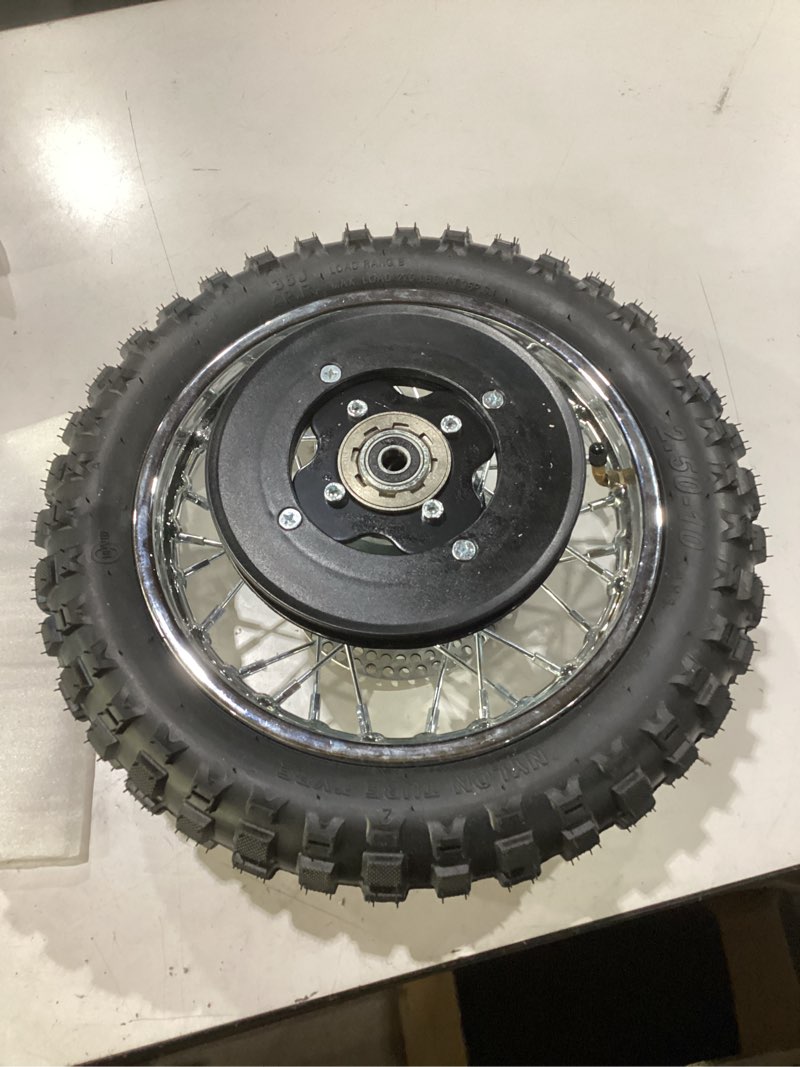 Condition photo showing Good Condition for fvrito rear wheel assembly replacement for razor mx500 mx650 sx500 mini dirt rocket bike 2.50-10 2.50x10 tire tube rim chain sprocket axle brake rotor parts