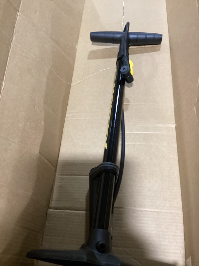 Condition photo showing As Is for Topeak JoeBlow Max Hp Bike Floor Pump, 160 Psi/11 Bar, TwinHead, fits Presta, Schrader, and Dunlop valves