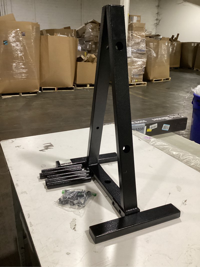 Condition photo showing As Is for similar-frame weight plate tree for 1\\\" olympic plates - holds 300 lbs, dumbbell rack and home gym storage stand - organize your workout area no bells included