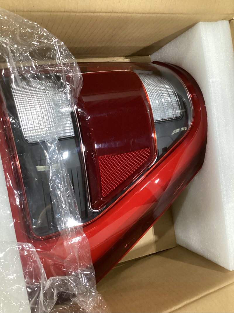 Condition photo showing As Is for led tail light assembly w/blind spot compatible with 2021 2022 2023 ford f150 f-150 pickup black left driver side taillight rear brake lamp # ?nl3z13405e (module not included) led type with black housing left driver side
