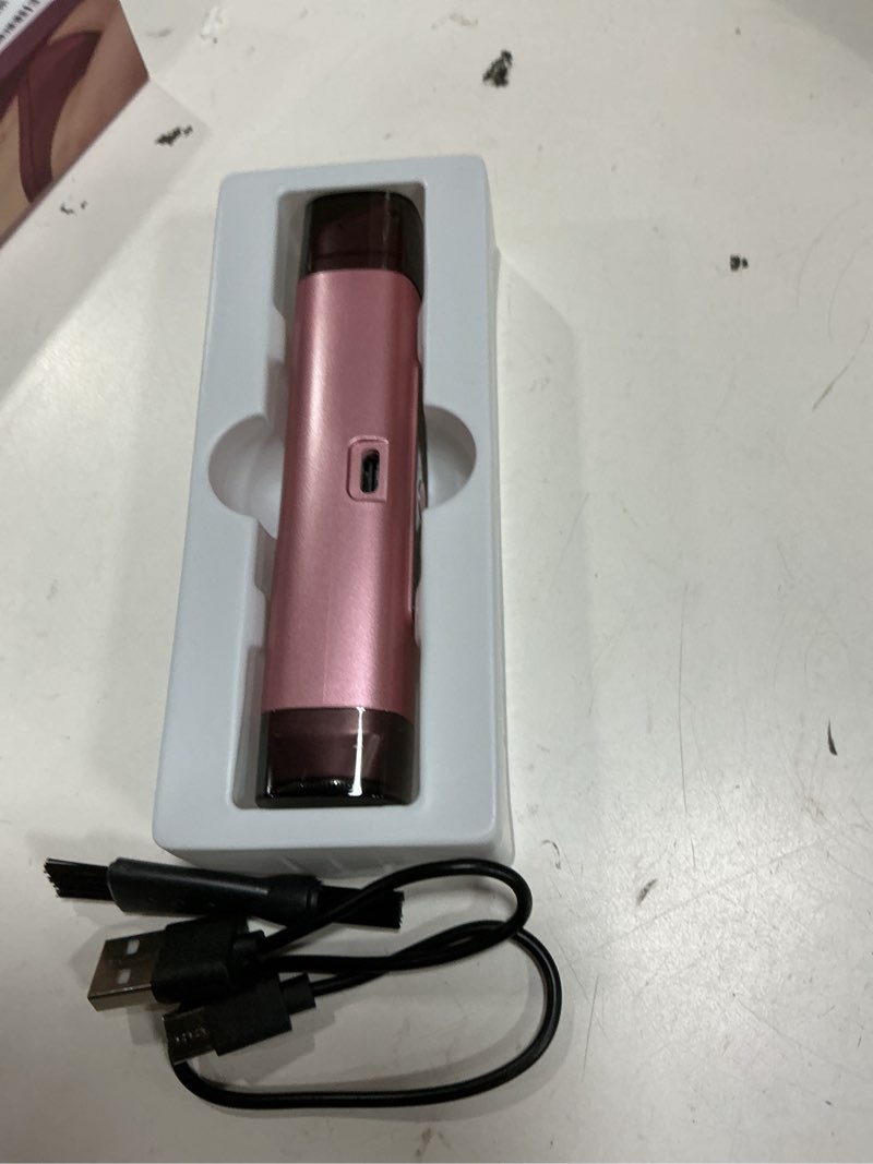Condition photo showing As Is for electric bikini trimmer for women: ipx7 waterproof dual head cordless electric shaver for women with led display & 0.5mm ceramic blades for pubic hair, face, legs - rose pink
