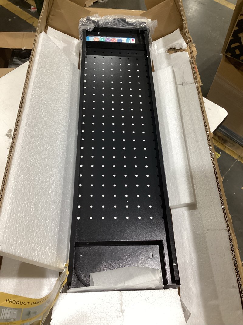 Condition photo showing Good Condition for chssih clamp on desk pegboard shelf - metal desktop organizer hutch with 2 shelves for storage and display, desk add-on shelf for office, dorm, or computer monitor stand, black, 39.3in 39.3"