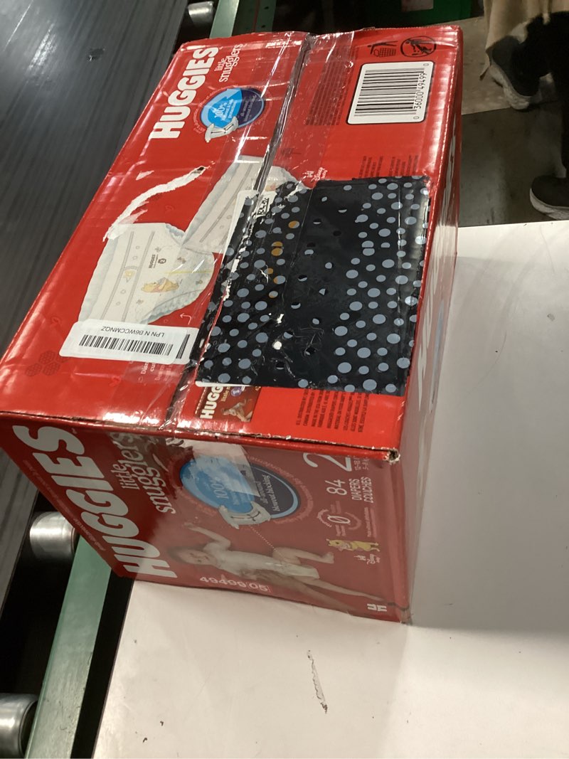 Condition photo showing New/Like New for huggies size 2 diapers, little snugglers baby diapers, size 2 (12-18 lbs), 84 count, packaging may vary size 2 84