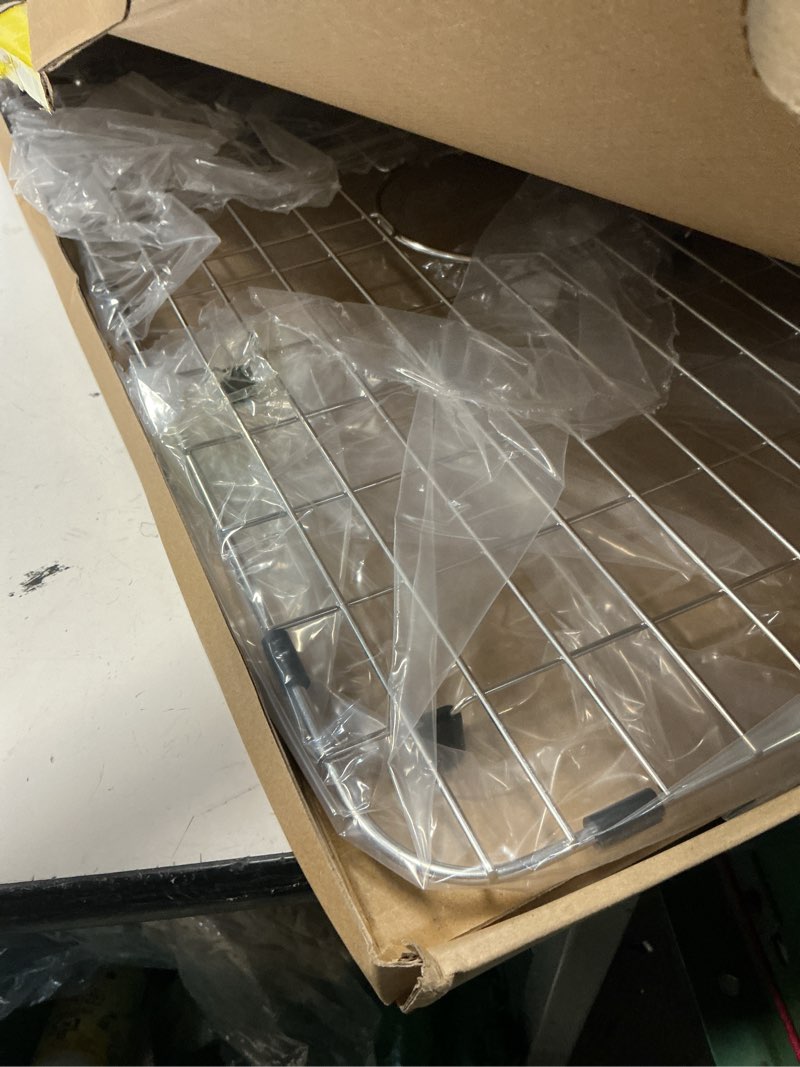 Condition photo showing Good Condition for serene valley 25-1/4" x 12-1/2“ sink grid, rear drain with corner radius 1-1/2", nlw2513r