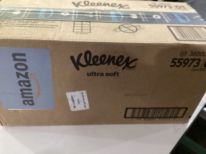 Condition photo showing New/Like New for Kleenex Ultra Soft Facial Tissues, 8 Flat Boxes, 180 Tissues per Box, 3-Ply, Packaging May Vary White 180 Count (Pack of 8)