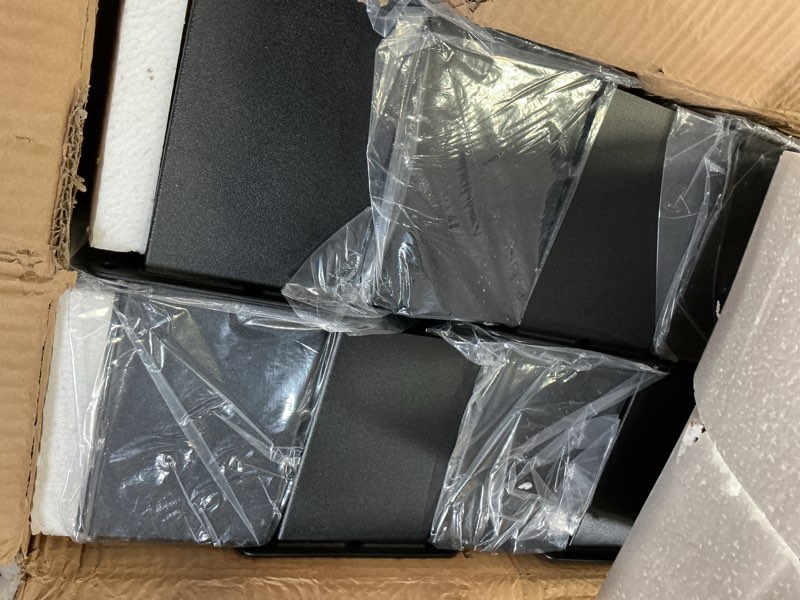 Condition photo showing Good Condition for 4x4 post base 8 pcs, (inner size 3.6x3.6) post anchors, 13ga thick solid steel & black powder coated,deck post brackets support deck base plate pergola brackets fence kit mailbox mount… 4"x 4" 8 pcs
