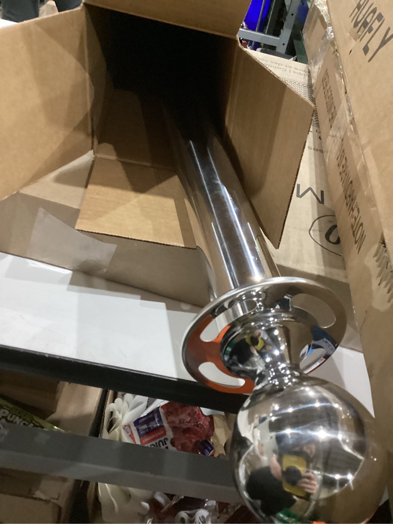 Condition photo showing New/Like New for only one !!! kaiyomi 4pcs stanchions with red velvet ropes set, 5 feet velvet ropes and posts poles for red carpet party decoration and 360° photo booth (silver) ball dec silver (ball) 4