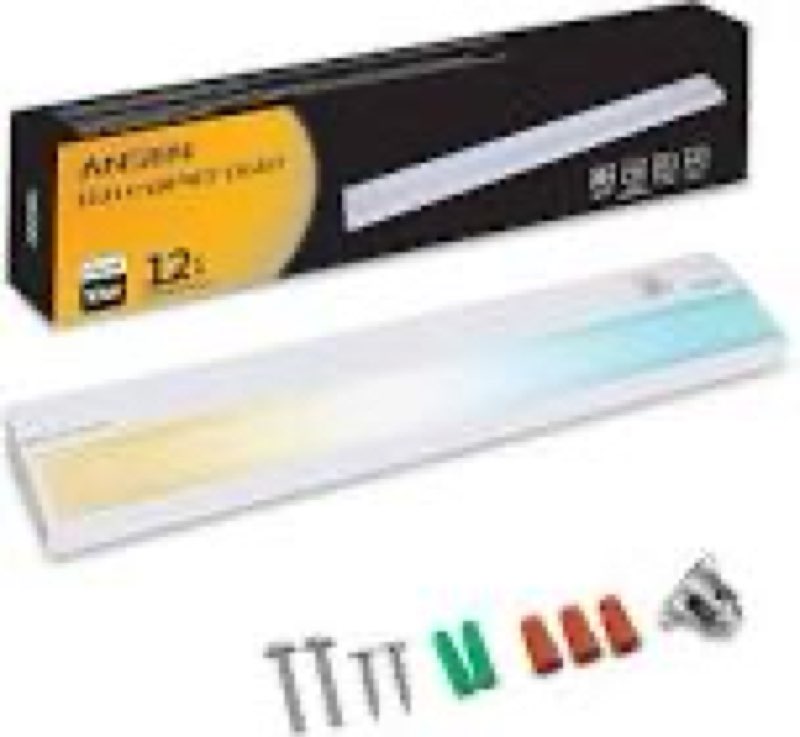 ansen hardwired under cabinet lighting, 12in 10w led light for kitchen/closet, 666.7lm, cri>92, r9>90, dimmable, 5 color temperature, 2700k-5000k(warm white, cool white, daylight)