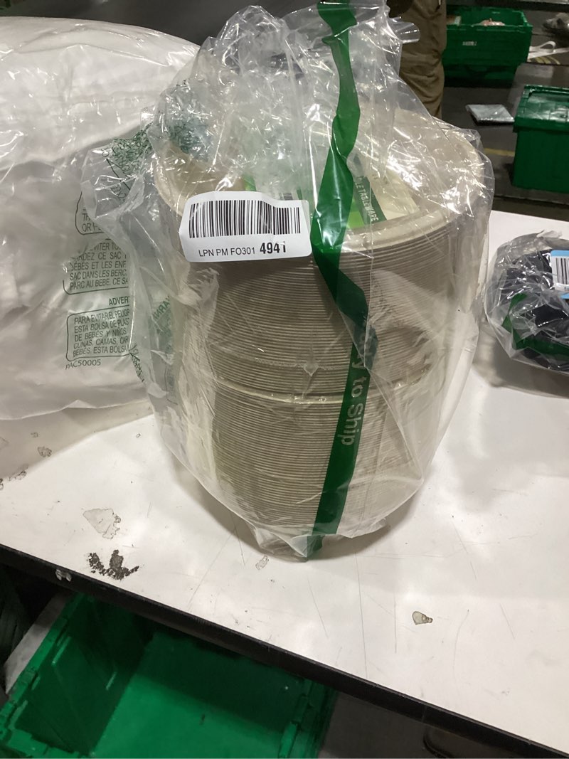 Condition photo showing New/Like New for Homestockplus 48 Oz Natural Disposable Paper Bowls [100 Pack] - Heavy Duty, Eco-Friendly Compostable Salad Bowls for Organic Food, Farm to Table, Salad, BPA-Free, Microwave Safe (Unbleached) 100/Pack 48 Oz