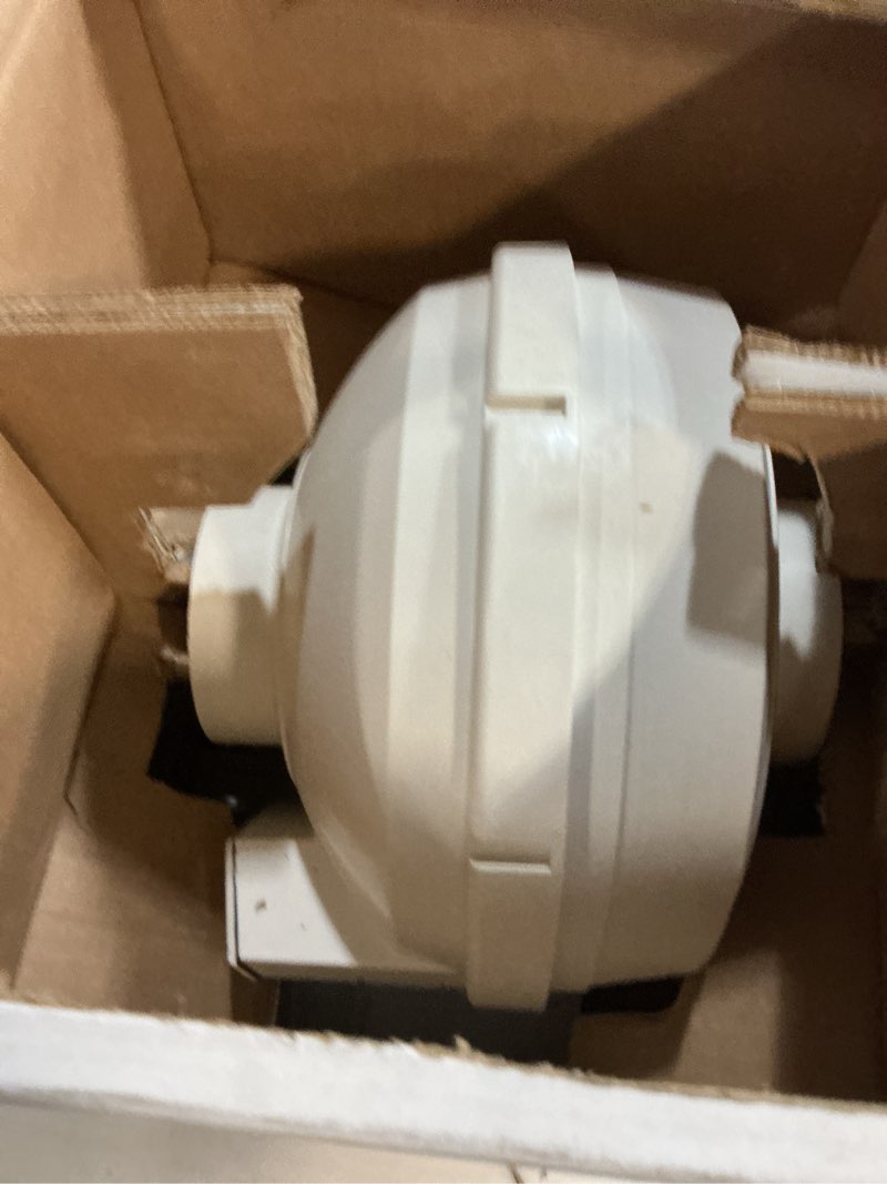Condition photo showing New/Like New for Festa AMG Maverick Radon Fan - Quiet and Energy Efficient 260 CFM Radon Mitigation System Inline Duct Fan - 4" Electric Inline - Made with Sturdy Glass Reinforced Poly-Resin – White