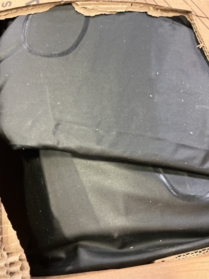 Condition photo showing As Is for king koil luxury california king size air mattress with built-in high-speed pump best for home, camping & guests, 20" double high airbed adjustable blow up mattress, waterproof, 1-year warranty black california king 20"