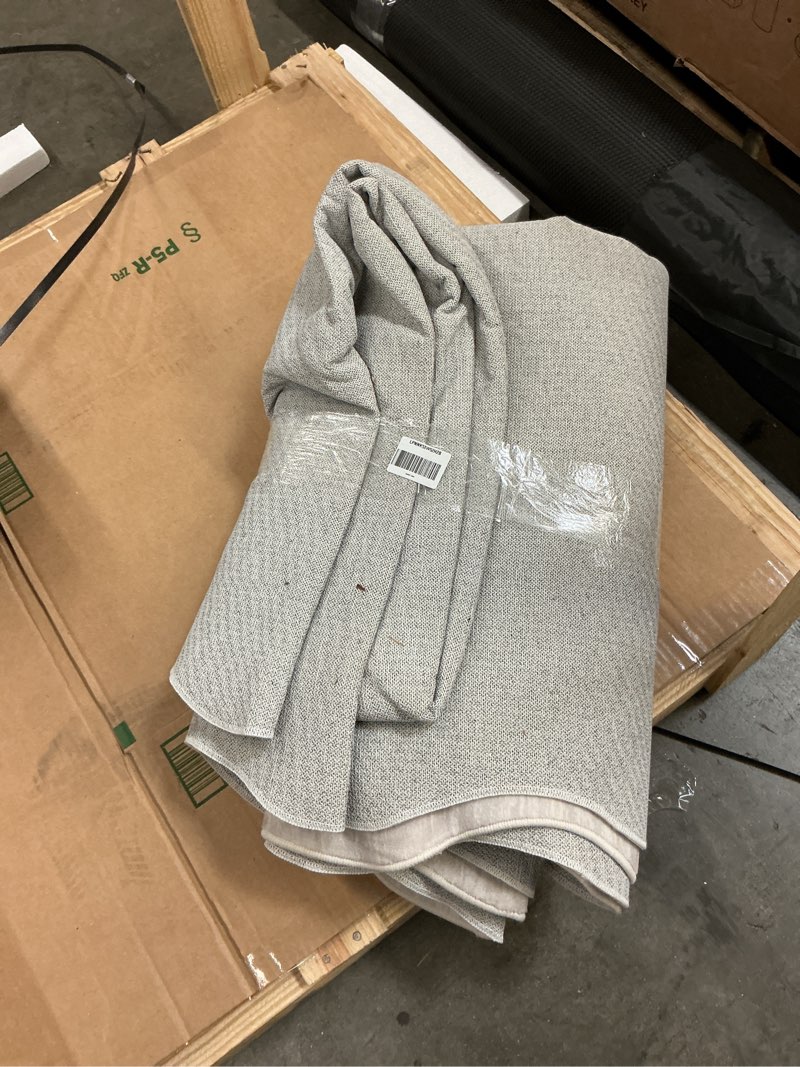 Condition photo showing As Is for Garvee Scalloped Modern Abstract Rug 5x7 Washable Rug for Bedroom, Non-Slip Non-Shedding Soft Living Room Rug, Minimalist Scalloped Low-Pile Throw Carpet for Dining Room Home Office, Beige Beige 5' x 7' (Rectangular)