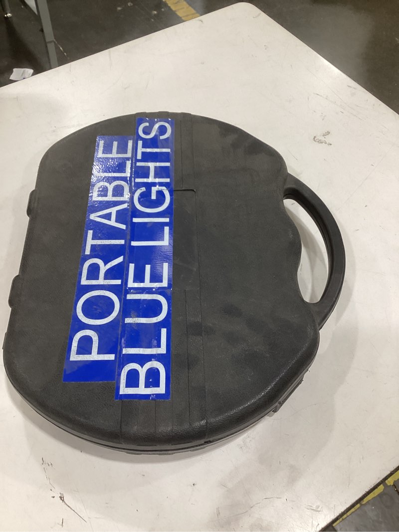 Condition photo showing As Is for this is a set of rechargeable, magnetic blue led emergency roadside flare markers.