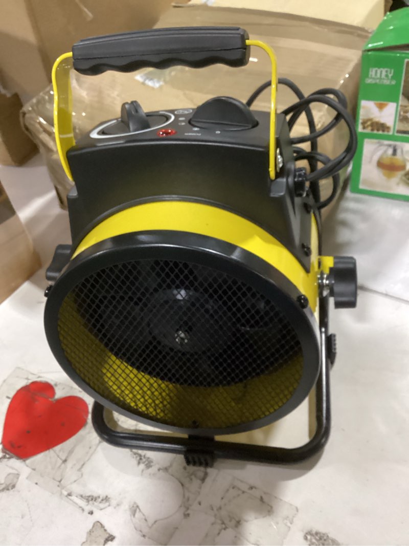 Condition photo showing Good Condition for 1500w portable garage heater, electric outdoor heater with fast heating & overheat protection, patio and greenhouse space heater for indoor or outdoor use?yellow?