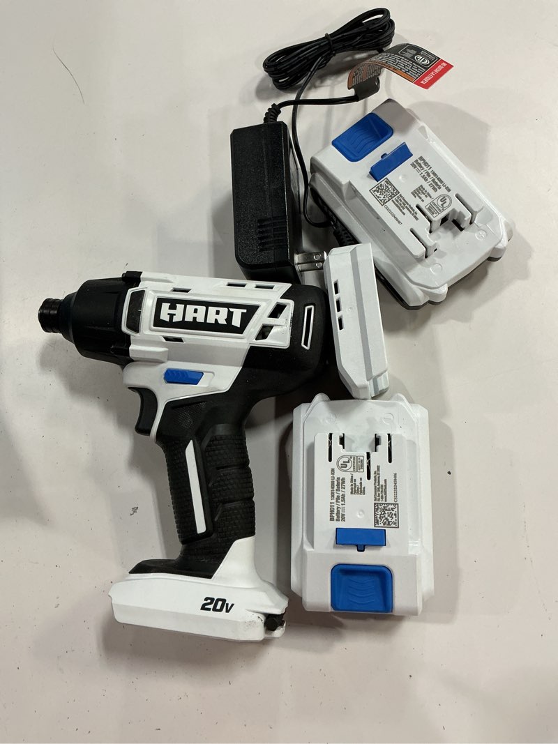 Condition photo showing Good Condition for hart 20-volt cordless 1/4" hex chuck impact driver kit, (2) 1.5ah lithium-ion batteries, gen 2