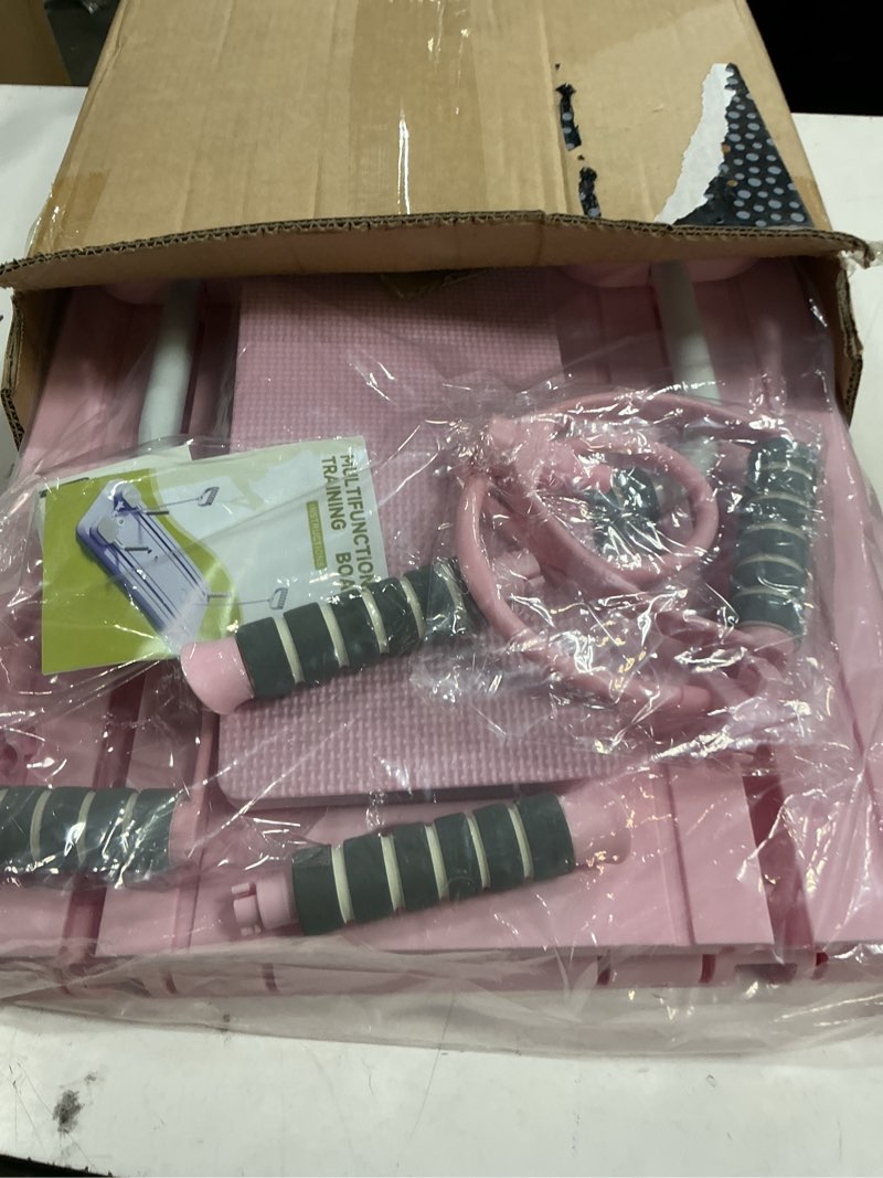 Condition photo showing Good Condition for janua pilates board - pilates reformer set, multi-purpose foldable pilates reformer board for home, 5 in 1 pilates sliding board pink