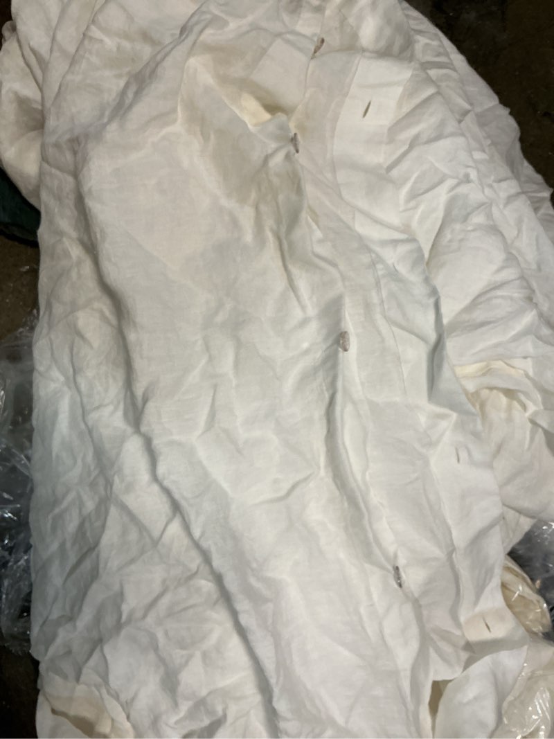 Condition photo showing As Is for european linen duvet cover solid: sand size: twin
