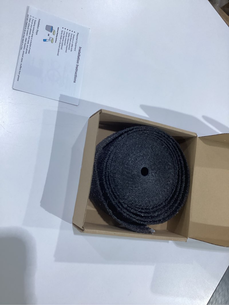 Condition photo showing As Is for Exhaust Heat Wrap, 2”x 50 Ft,Motorcycle Fiberglass Heat Shield Tape With Stainless Ties,Black Black 2''x50', MISSING PARTS