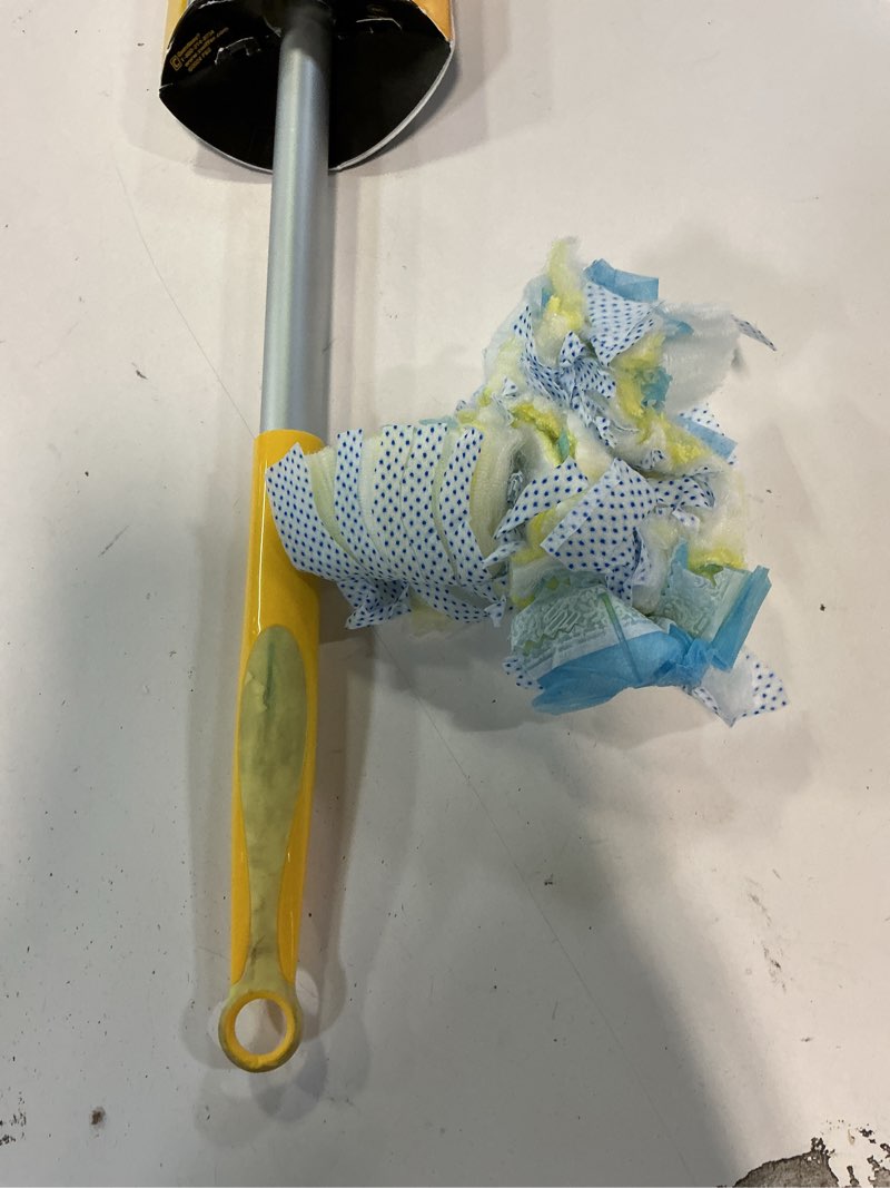 Condition photo showing As Is for Swiffer Duster Kit with 6 ft Super Extendable Handle, Heavy Duty Starter Kit with 8 Refills