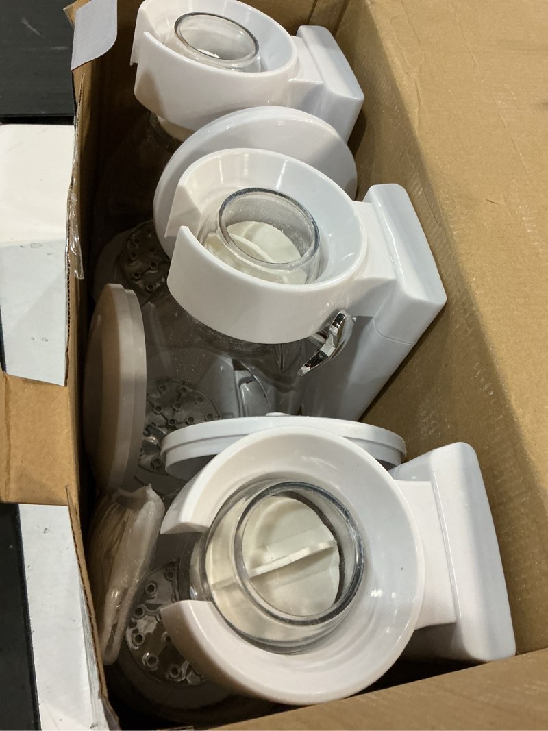 Condition photo showing Good Condition for triple cereal dispenser countertop - 3 pack 2l large cereal containers storage airtight, rotating black plastic dry food dispenser for cereal, rice, grains, candy, coffee beans triple 6l