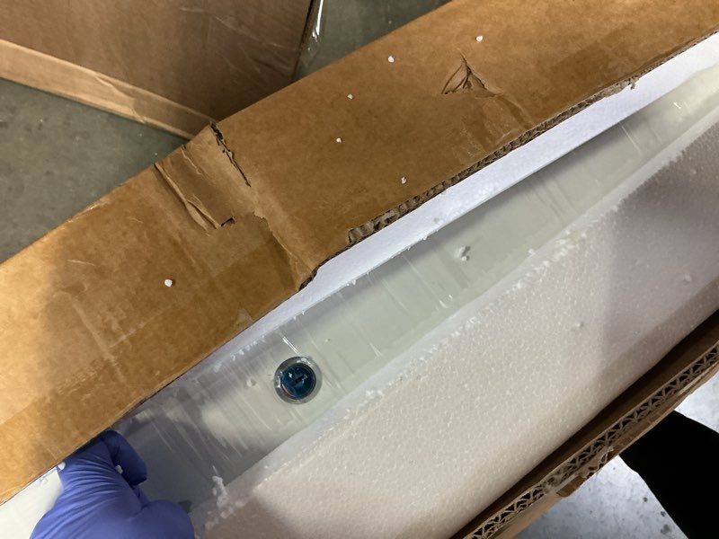 Condition photo showing New/Like New for Mirror Jewelry Organizer, Wall/Door Mounted Jewelry Armoire with Full-Length Mirror,Hanging Jewelry Cabinet with LED Interior Lights, White