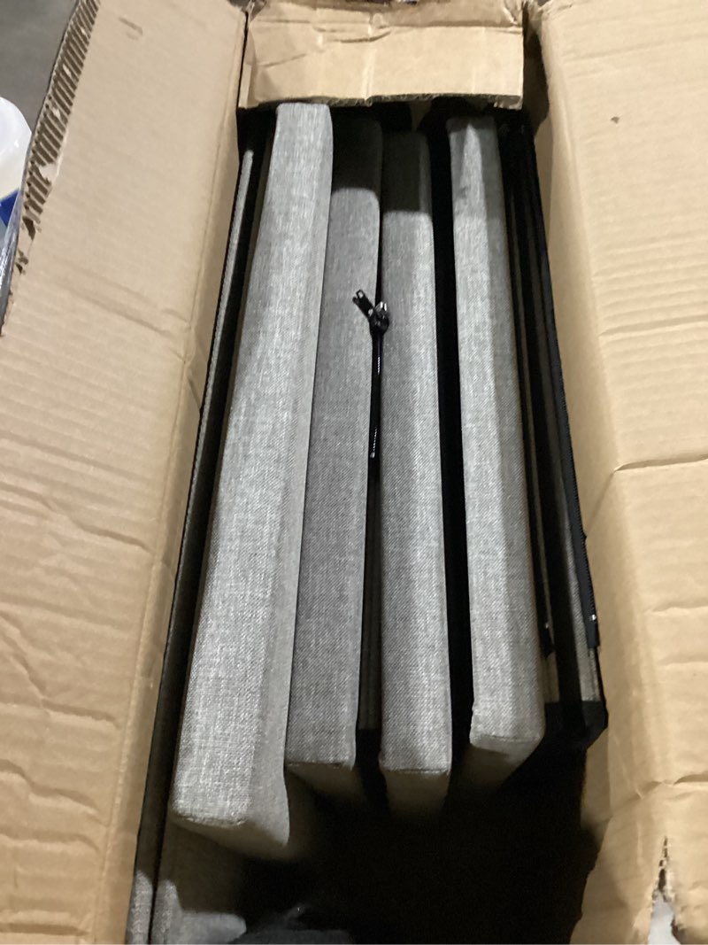 Condition photo showing Good Condition for 4-Step Wide Dog Stairs with Storage 23" H, Non-Slip Sturdy Pet Steps for High Bed Couch Window, Pet Stairs for Small/Medium/Large Old Dogs Cats Up to 220lbs, Cat Dog Steps for Car/SUV, Grey Light Grey 4 4-Steps Storage (40"D x17"W x23"H)