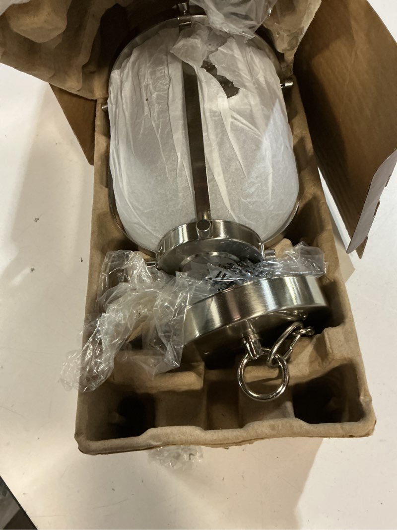 Condition photo showing Good Condition for allen + roth freeport 1 -light brushed nickel coastal seeded glass cone mini hanging pendant light