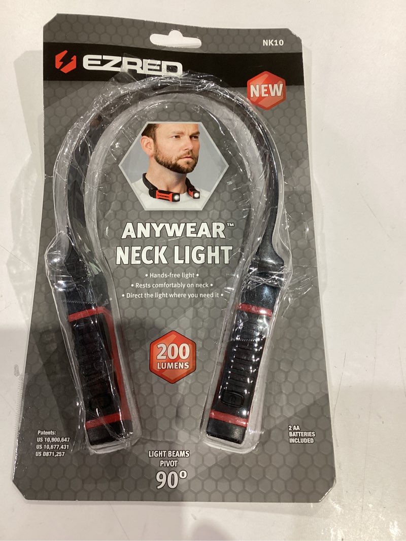 Condition photo showing Good Condition for ezred bright nk10 anywear neck light for hands-free lighting, red and black, perfect light for mechanics, camping, hunting, diy projects, reading