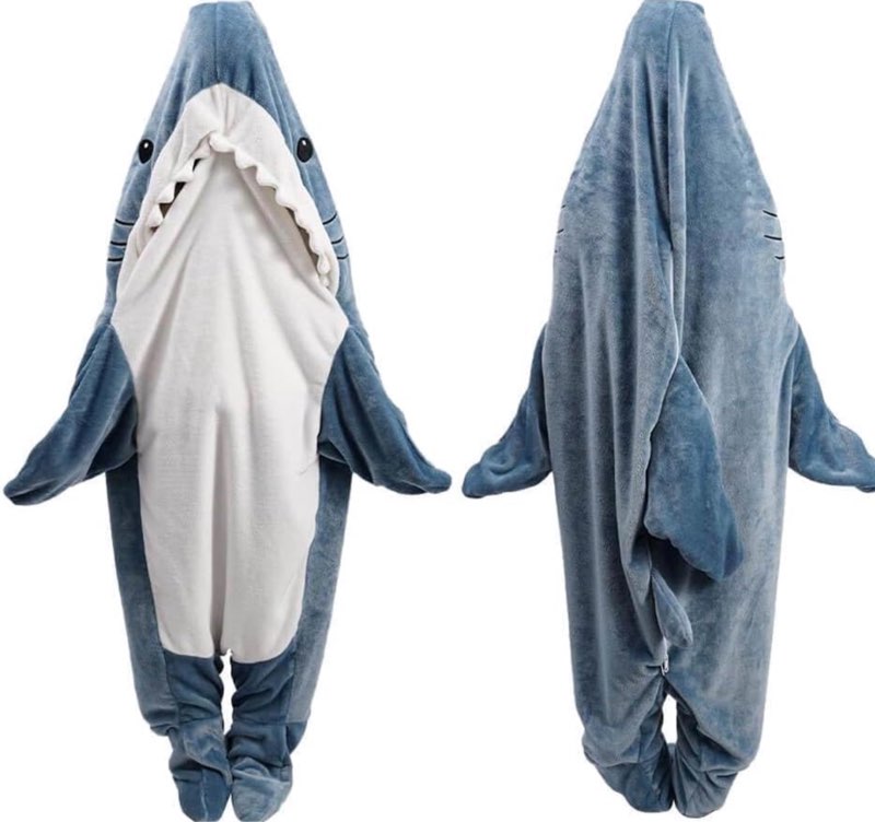 Shark Blanket Hoodie Onesie, Shark Onesie Adult, Shark Sleeping Bag for Kid (S) S: for 49-53 Inch Height