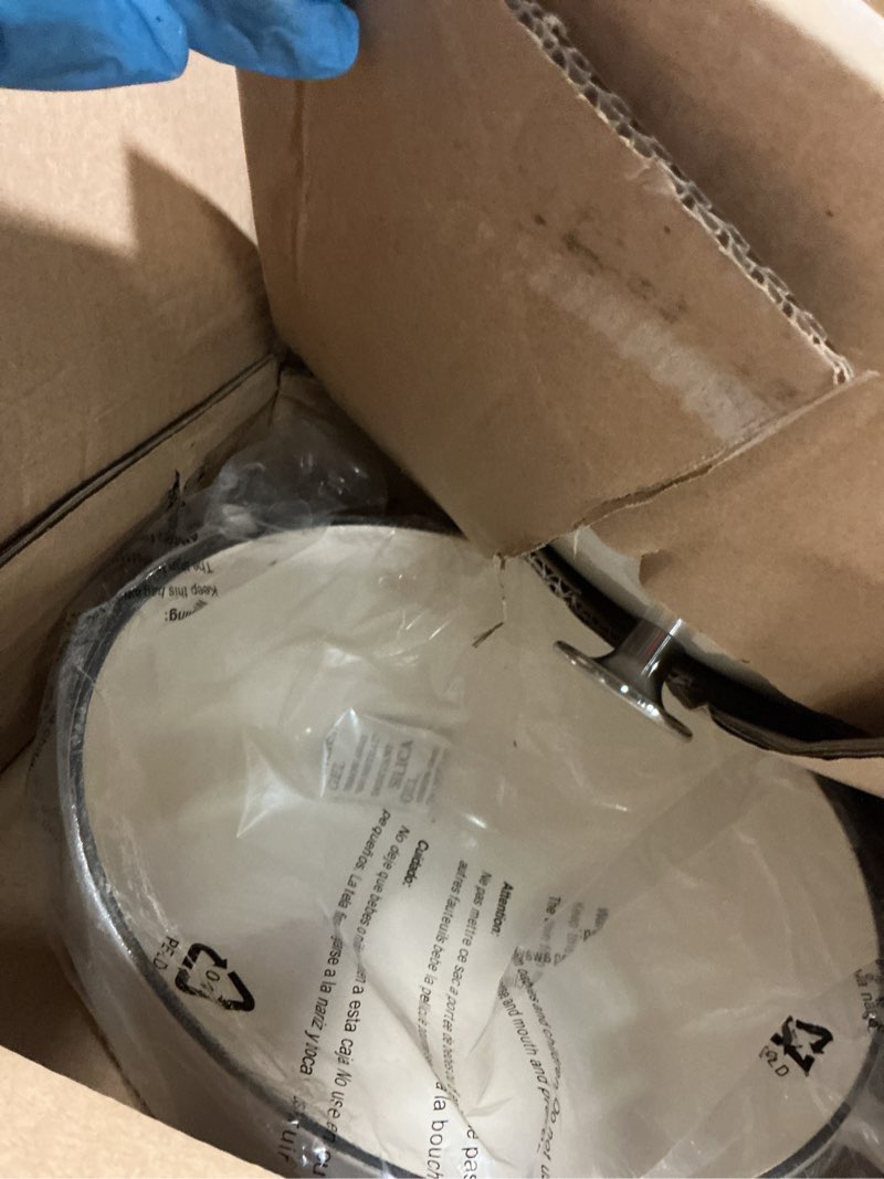 Condition photo showing Good Condition for martha stewart gatwick 7-quart enamel cast iron dutch oven – linen color with silver knob – durable heavy-duty dutch oven for slow cooking and braising linen w/ silver knob 7-quart