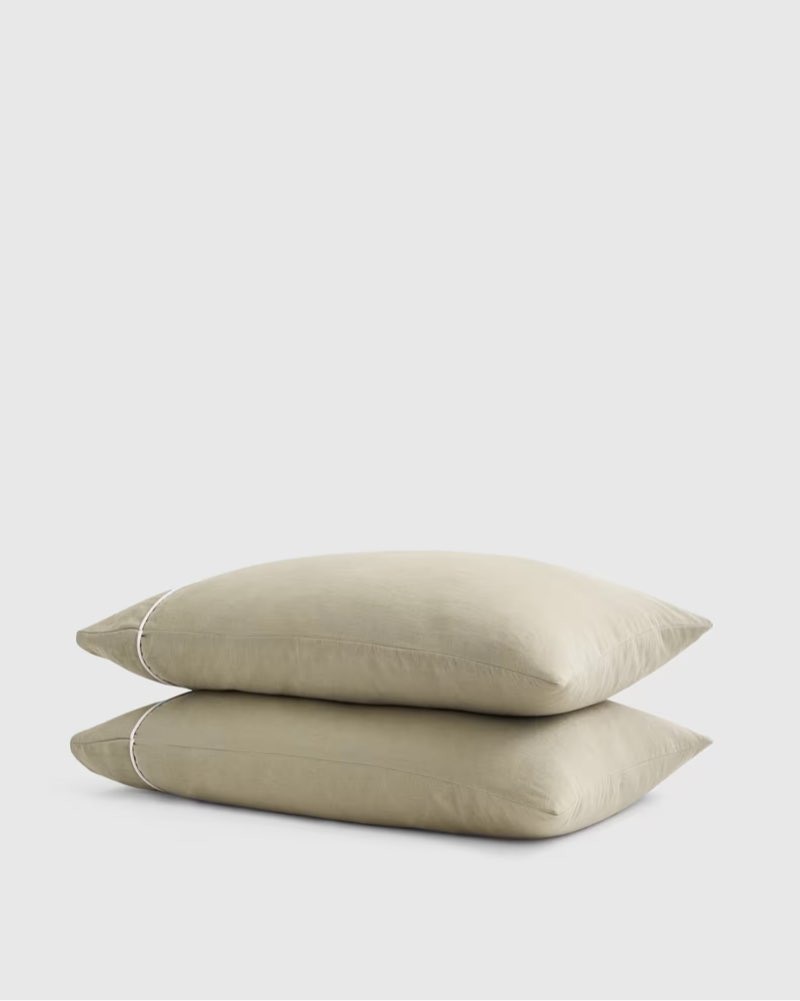 european linen piped pillowcase set, standard