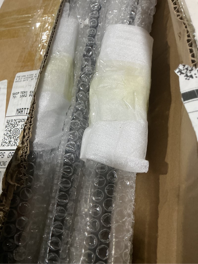 Condition photo showing Good Condition for 9 Pack Iron Balusters,Hollow Double Basket Iron Spindles Hollow Single Basket Staircase Balusters Single Twist 1/2" Square Stair Balusters with 18 Swivel Shoes Double & Single Basket 9