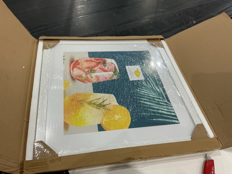 Condition photo showing New/Like New for threelove 19x19 frame white, display picture 15x15 with mat or 19x19 without mat, photo poster picture frame wall mounting home decor, 1-pcs 19x19 white-1pcs