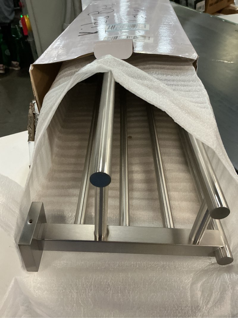 Condition photo showing Good Condition for Towel Rack for Bathroom 20 Inch Wall Mounted Towel Rack Brushed Nickel Towel Shelf with Double Towel Bar SUS304 Stainless Steel Towel Holder for Bathroom Wall Hotel Towel Rail 20 Inch/ 50cm Brushed Nickel