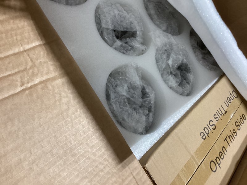 Condition photo showing Good Condition for 8-Light Sputnik Black Chandelier with Globe Glass Black and Gold Pendant Lights Bubble Light Chandeliers for Dining Room Farmhouse Kitchen Living Room Bedroom Office