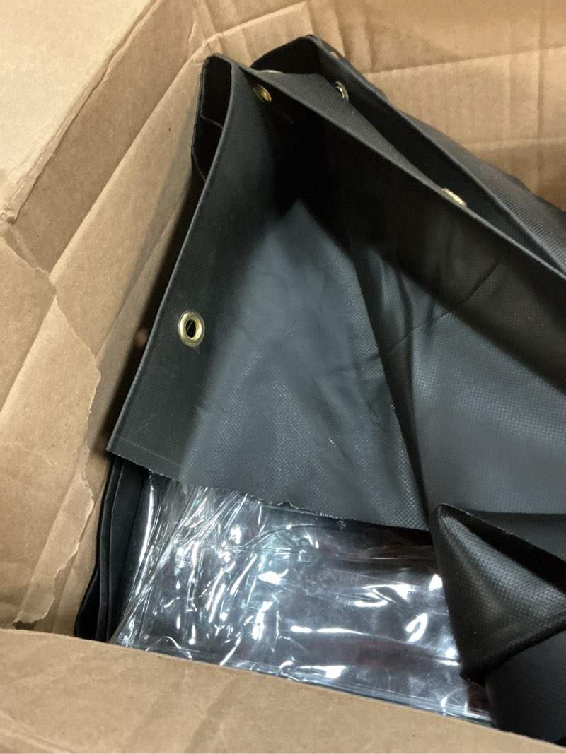 Condition photo showing Good Condition for Covers & All Outdoor Clear Panel Curtain, 12 oz Vinyl Outdor Curtains for Patio, Waterproof & Weather Resistant Tarp with Brass Grommets for Pergola, Porch, Gazebos, Balcony (8'H x 10'W Feet, Black) Black 8x10